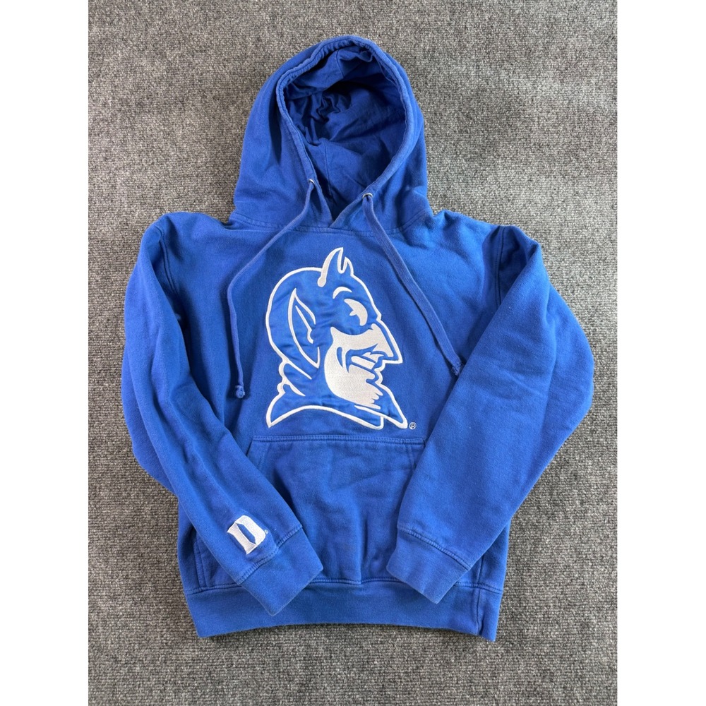 VTG Duke Blue Devils Hoodie Sweatshirt Blue Small Old Varsity Brand Embroidered